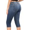 imageHybrid ampamp Company Womens Slim Fit Super Stretch Denim Capri ShortsDenim Medium Blu
