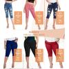 imageHybrid ampamp Company Womens Slim Fit Super Stretch Denim Capri ShortsDenim Medium Blu