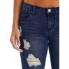 imageHybrid ampamp Company Womens Slim Fit Super Stretch Denim Capri ShortsRippeddarkwash