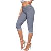 imageHybrid ampamp Company Womens Stretchy Slim Fit Denim Capri JeansBlueWhite