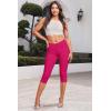 imageHybrid ampamp Company Womens Ultra Stretch Mid Rise Skinny Capri Pants with PocketsCaprifuchsia