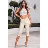 imageHybrid ampamp Company Womens Ultra Stretch Mid Rise Skinny Capri Pants with PocketsCaprioff White