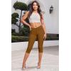 imageHybrid ampamp Company Womens Ultra Stretch Mid Rise Skinny Capri Pants with PocketsCapritobacco