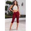 imageHybrid ampamp Company Womens Ultra Stretch Mid Rise Skinny Capri Pants with PocketsCapriwine