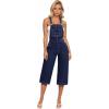 imageHybrid ampamp Company Womens Denim Bib Sleeveless Overalls Utility Rompers Capri Jumpsuit with PocketsQvj156998darkwash