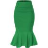imageHybrid ampamp Company Womens Premium Nylon Ponte Stretch Office Fishtail Pencil Skirt High Waist Made in The USA Below KneeKsk450101073tkelly Gree