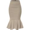 imageHybrid ampamp Company Womens Premium Nylon Ponte Stretch Office Fishtail Pencil Skirt High Waist Made in The USA Below KneeKsk450101073tkhaki