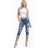 imageHybrid ampamp Company Womens Slim Fit Super Stretch Denim Capri ShortsRippedmedium Was
