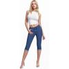 imageHybrid ampamp Company Womens Stretchy Slim Fit Denim Capri JeansMedium Blu