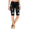 imageHybrid ampamp Company Womens Super Comfy Stretch Destructed Denim Bermuda Shorts CapriDestructedbermudablack