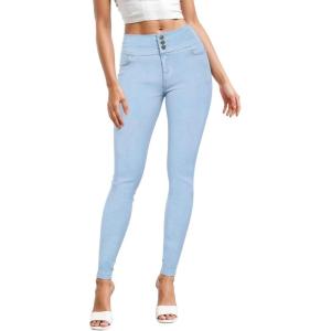 imageHybrid ampamp Company Womens Butt Lift Skinny High Waisted V3 Super Comfy Stretch Denim PantsLight Wash