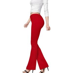 imageHybrid ampamp Company Womens Hyper Ultra Stretch Comfy Boot Cut Leg Flare Work Casual PantsRed