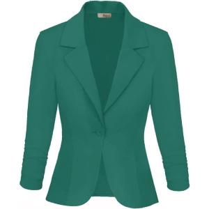 imageHybrid ampamp Company Womens Lightweight Casual Work Office Stretch Ponte Cardigan Blazer Jacket Made in USAJade