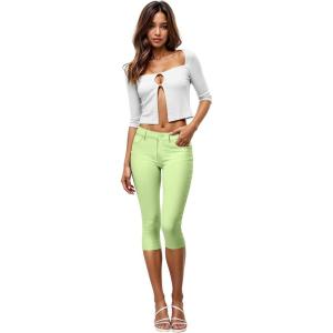 imageHybrid ampamp Company Womens Ultra Stretch Mid Rise Skinny Capri Pants with PocketsCaprilime