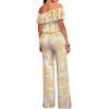 imageHybrid ampamp Company Women Casual Off Shoulder High Waist Pants Romper Wide Leg JumpsuitB219657ivorygold