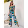 imageHybrid ampamp Company Women Casual Off Shoulder High Waist Pants Romper Wide Leg JumpsuitI219950brownmulti