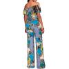 imageHybrid ampamp Company Women Casual Off Shoulder High Waist Pants Romper Wide Leg JumpsuitI219950brownmulti