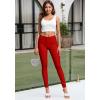 imageHybrid ampamp Company Womens Hyper Ultra Stretch Comfy Skinny Leg 3 Button Wide Waist Work Casual PantsRed