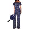 imageHybrid ampamp Company Women Casual Off Shoulder High Waist Pants Romper Wide Leg Jumpsuit10119navyivory