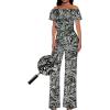 imageHybrid ampamp Company Women Casual Off Shoulder High Waist Pants Romper Wide Leg Jumpsuit11386blackGrey