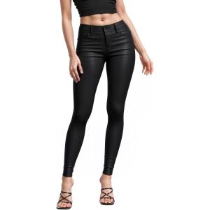 imageHybrid ampamp Company Womens Skinny Stretch Fashion Casual Coated PantsBlack