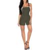 imageHybrid ampamp Company Women Denim Shorts Rompers Sleeveless Adjustable Strap Overalls Cross Back JumpsuitArmygreen