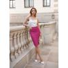 imageHybrid ampamp Company Womens Pencil Skirt Premium Nylon Ponte Stretch Office Made in The USA Below KneeFuchsia