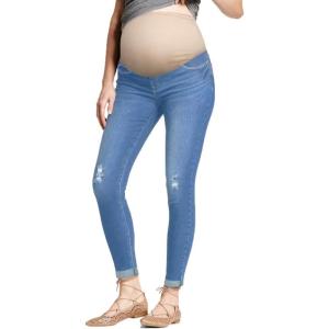 imageHybrid ampamp Company Ultimate Comfort Womens Maternity Slim Fit Stretch JeansLight Blue1