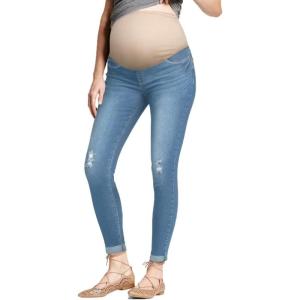 imageHybrid ampamp Company Ultimate Comfort Womens Maternity Slim Fit Stretch JeansLight Wash1