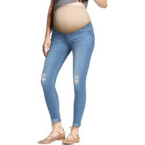 imageHybrid ampamp Company Ultimate Comfort Womens Maternity Slim Fit Stretch JeansLight Wash5