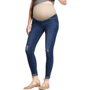 imageHybrid ampamp Company Ultimate Comfort Womens Maternity Slim Fit Stretch JeansMedium Blue1