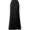 imageHybrid ampamp Company Womens Stretch Lightweight Flowy Maxi Skirt  Casual Fold Over Waist Made in USABlack
