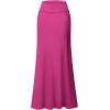 imageHybrid ampamp Company Womens Stretch Lightweight Flowy Maxi Skirt  Casual Fold Over Waist Made in USAFuchsia