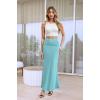 imageHybrid ampamp Company Womens Stretch Lightweight Flowy Maxi Skirt  Casual Fold Over Waist Made in USAKsksd95001017aqua