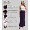 imageHybrid ampamp Company Womens Stretch Lightweight Flowy Maxi Skirt  Casual Fold Over Waist Made in USAKsksd95001017eggplant