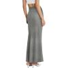 imageHybrid ampamp Company Womens Stretch Lightweight Flowy Maxi Skirt  Casual Fold Over Waist Made in USAKsksd95001017heathergre