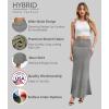 imageHybrid ampamp Company Womens Stretch Lightweight Flowy Maxi Skirt  Casual Fold Over Waist Made in USAKsksd95001017heathergre