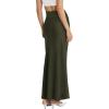 imageHybrid ampamp Company Womens Stretch Lightweight Flowy Maxi Skirt  Casual Fold Over Waist Made in USAKsksd95001017olive
