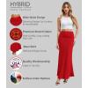 imageHybrid ampamp Company Womens Stretch Lightweight Flowy Maxi Skirt  Casual Fold Over Waist Made in USAKsksd95001017red