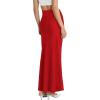 imageHybrid ampamp Company Womens Stretch Lightweight Flowy Maxi Skirt  Casual Fold Over Waist Made in USAKsksd95001017red