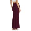 imageHybrid ampamp Company Womens Stretch Lightweight Flowy Maxi Skirt  Casual Fold Over Waist Made in USAKsksd95001017wine