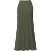 imageHybrid ampamp Company Womens Stretch Lightweight Flowy Maxi Skirt  Casual Fold Over Waist Made in USAOlive