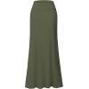 imageHybrid ampamp Company Womens Stretch Lightweight Flowy Maxi Skirt  Casual Fold Over Waist Made in USAOlive