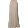 imageHybrid ampamp Company Womens Stretch Lightweight Flowy Maxi Skirt  Casual Fold Over Waist Made in USAStone