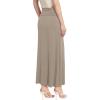 imageHybrid ampamp Company Womens Stretch Lightweight Flowy Maxi Skirt  Casual Fold Over Waist Made in USAStone