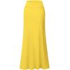 imageHybrid ampamp Company Womens Stretch Lightweight Flowy Maxi Skirt  Casual Fold Over Waist Made in USAYellow