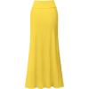 imageHybrid ampamp Company Womens Stretch Lightweight Flowy Maxi Skirt  Casual Fold Over Waist Made in USAYellow