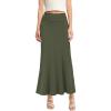 imageHybrid ampamp Company Womens Stretch Lightweight Flowy Maxi Skirt  Casual Fold Over Waist Made in USAOlive