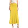 imageHybrid ampamp Company Womens Stretch Lightweight Flowy Maxi Skirt  Casual Fold Over Waist Made in USAYellow