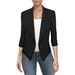 imageHybrid ampamp Company Versatile and Modern Womens Nylon Ponte De Roma Open Blazer Jacket1073tblack